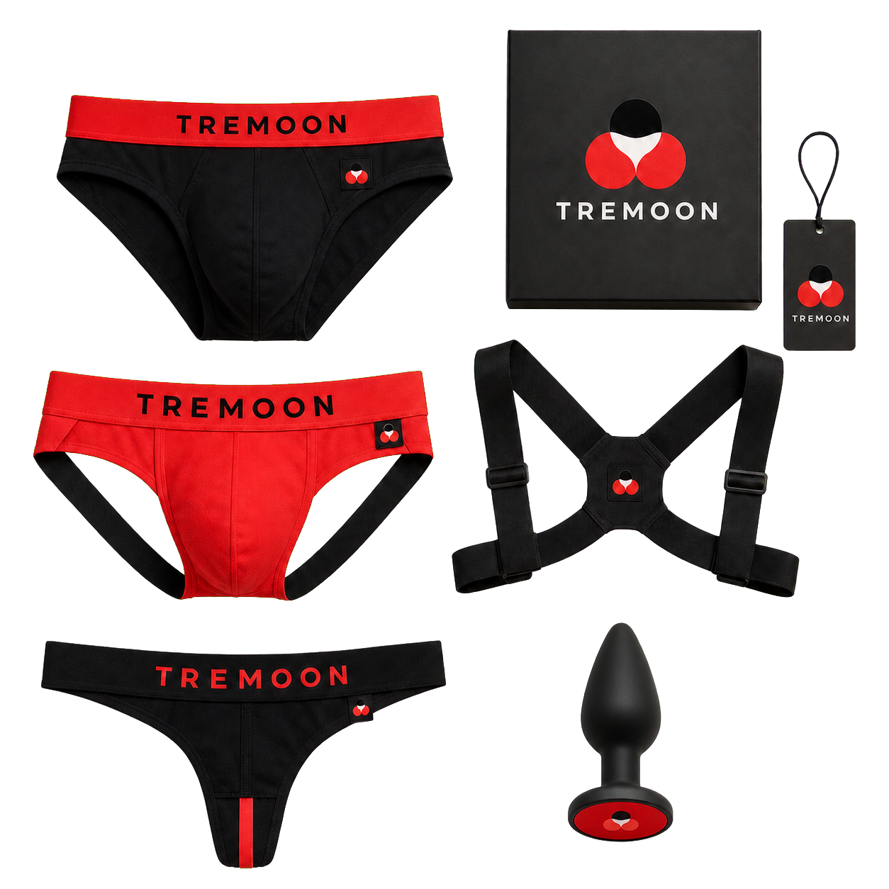 Tremoon underwear, harness and butt plug collection